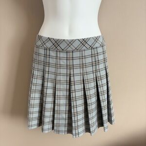 Aritzia Sunday Best Olive Plaid Pleated Mini Skirt Blue 4
Preppy